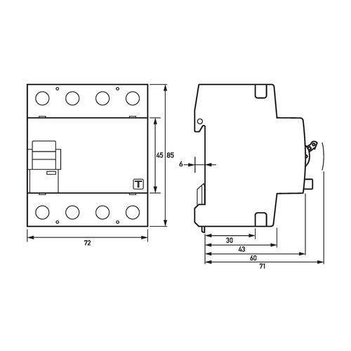 DOEPKE 09134901 Fehlerstromschutzschalter 4p 40A 0.03A Typ A N links